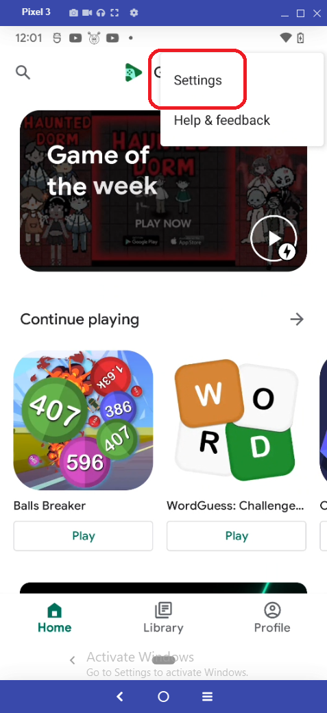 Google Play Games Settings