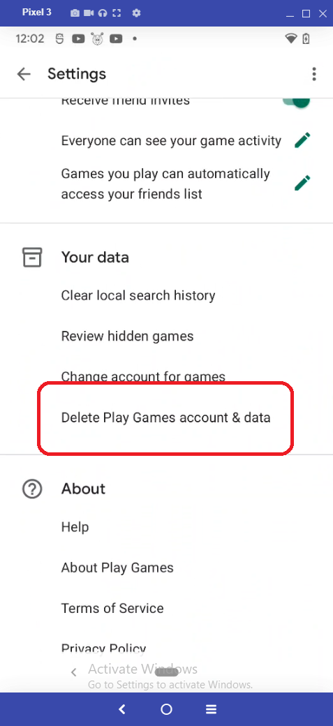 Delete Play Games Data