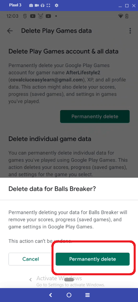 Confirm Permanent Delete
