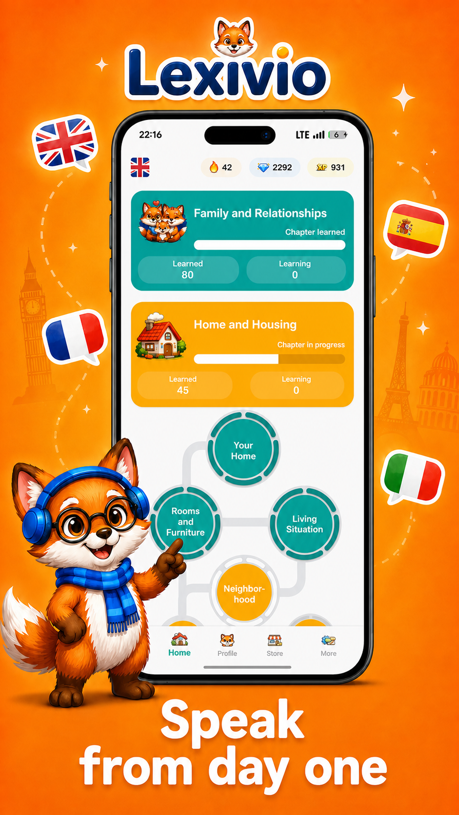 Lexivio learning screen